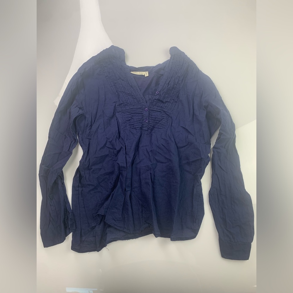 cotton daisy dark blue blouse size M
